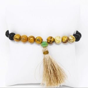 Natural Stone Tassel Stretch Bracelet